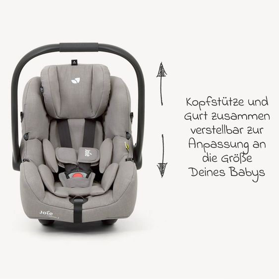 joie Infant car seat i-Gemm 3 i-Size from birth - 13 kg (40 cm - 85 cm) incl. seat reducer - Quartz