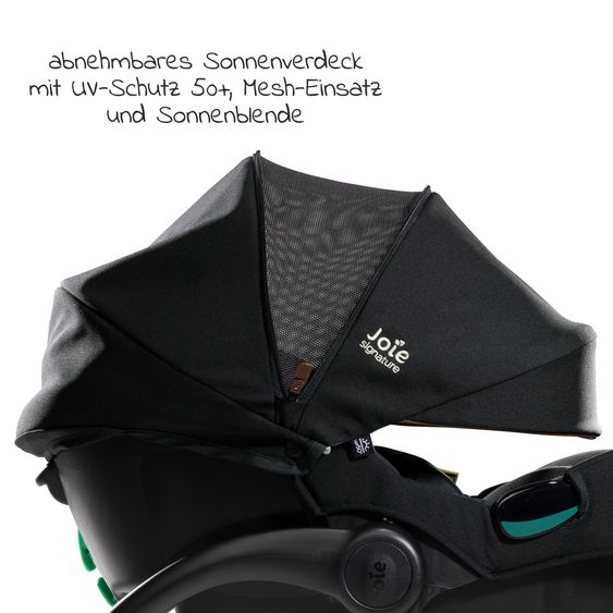 Joie Signature Babyschale i-Jemini i-Size ab Geburt - 13 kg (40 cm - 85 cm) inkl. Sitzverkleinerer & Sonnenverdeck - Signature - Eclipse