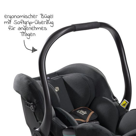 Joie Signature Babyschale i-Jemini i-Size ab Geburt - 13 kg (40 cm - 85 cm) inkl. Sitzverkleinerer & Sonnenverdeck - Signature - Eclipse