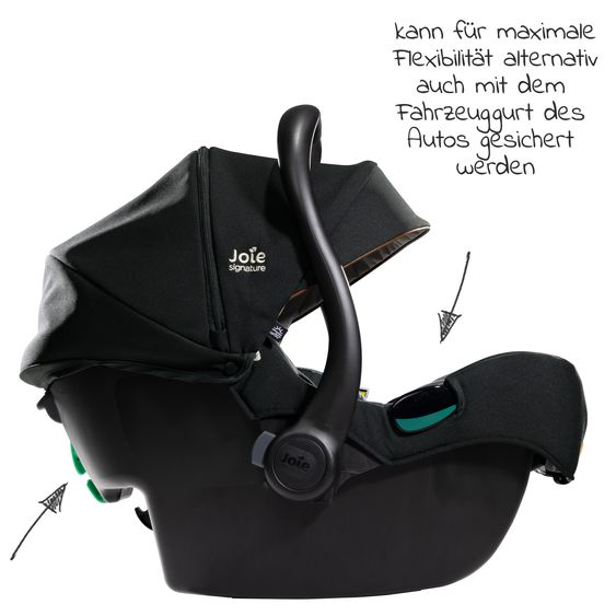 Joie Signature Babyschale i-Jemini i-Size ab Geburt - 13 kg (40 cm - 85 cm) inkl. Sitzverkleinerer & Sonnenverdeck - Signature - Eclipse