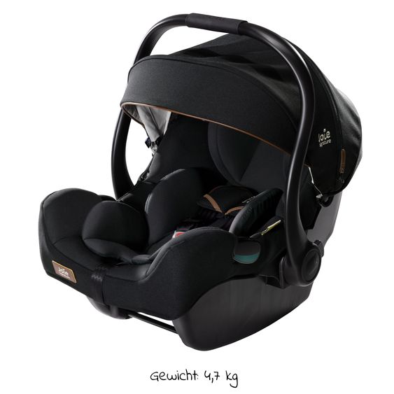 Joie Signature Babyschale i-Jemini i-Size ab Geburt - 13 kg (40 cm - 85 cm) inkl. Sitzverkleinerer & Sonnenverdeck - Signature - Eclipse