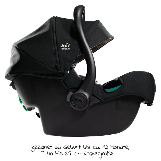 Joie Signature Babyschale i-Jemini i-Size ab Geburt - 13 kg (40 cm - 85 cm) inkl. Sitzverkleinerer & Sonnenverdeck - Signature - Eclipse