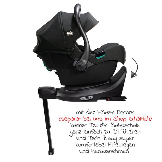 Joie Signature Babyschale i-Jemini i-Size ab Geburt - 13 kg (40 cm - 85 cm) inkl. Sitzverkleinerer & Sonnenverdeck - Signature - Eclipse