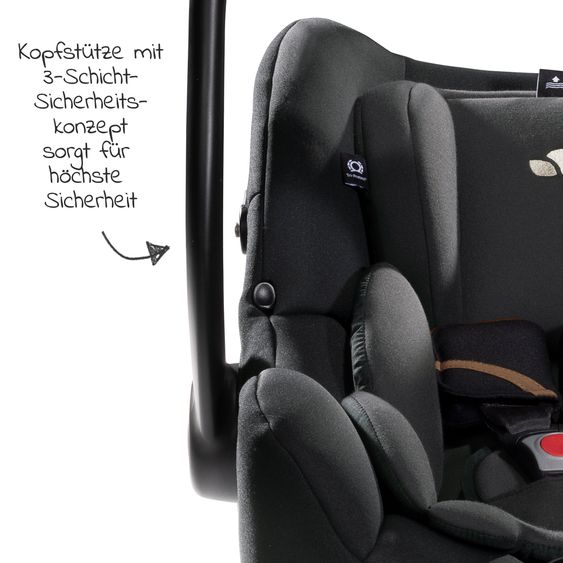 Joie Signature Babyschale i-Jemini i-Size ab Geburt - 13 kg (40 cm - 85 cm) inkl. Sitzverkleinerer & Sonnenverdeck - Signature - Eclipse