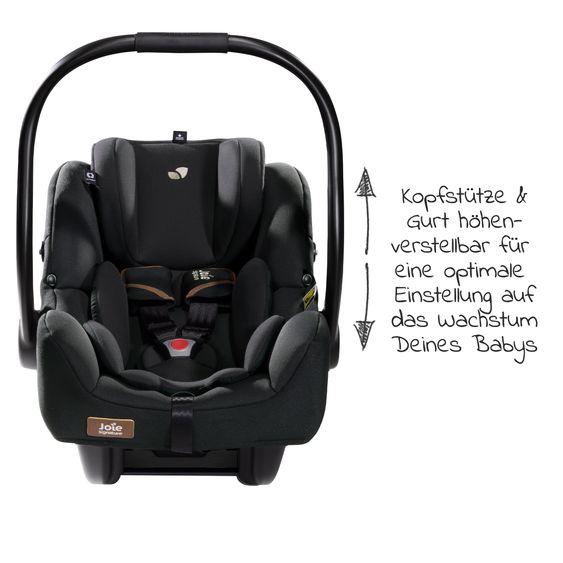 Joie Signature Babyschale i-Jemini i-Size ab Geburt - 13 kg (40 cm - 85 cm) inkl. Sitzverkleinerer & Sonnenverdeck - Signature - Eclipse