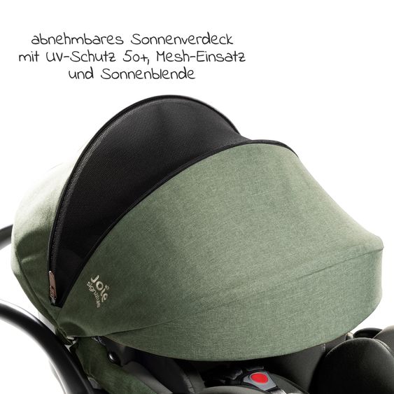 Joie Signature Babyschale i-Jemini i-Size ab Geburt - 13 kg (40 cm - 85 cm) inkl. Sitzverkleinerer & Sonnenverdeck - Signature - Pine