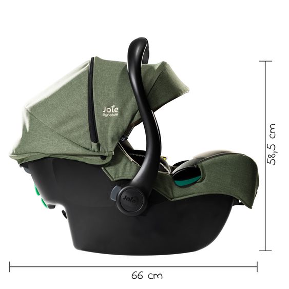 Joie Signature Babyschale i-Jemini i-Size ab Geburt - 13 kg (40 cm - 85 cm) inkl. Sitzverkleinerer & Sonnenverdeck - Signature - Pine