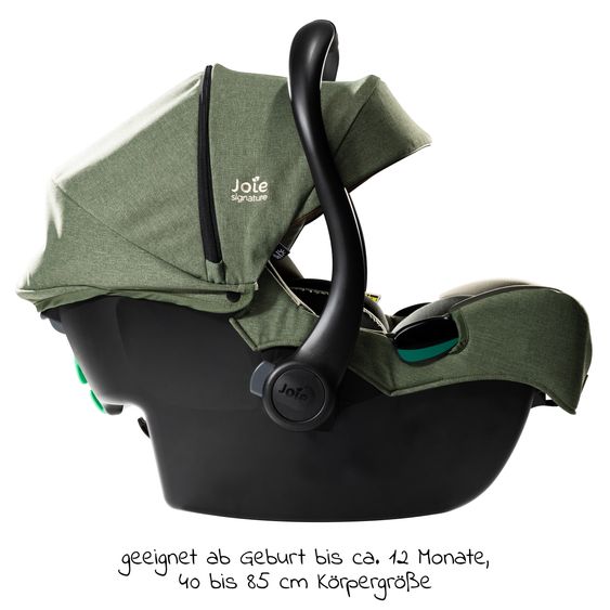 Joie Signature Babyschale i-Jemini i-Size ab Geburt - 13 kg (40 cm - 85 cm) inkl. Sitzverkleinerer & Sonnenverdeck - Signature - Pine