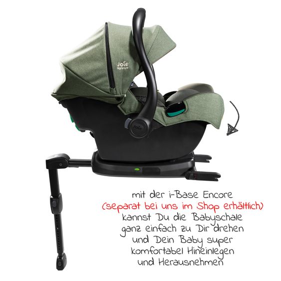 Joie Signature Babyschale i-Jemini i-Size ab Geburt - 13 kg (40 cm - 85 cm) inkl. Sitzverkleinerer & Sonnenverdeck - Signature - Pine