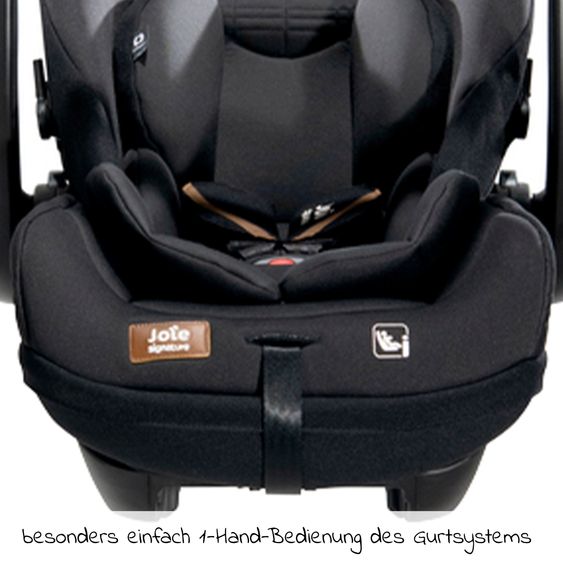 Joie Signature Babyschale i-Level Recline i-Size ab Geburt - 13 kg (40 cn - 85 cm) Neigungswinkel 157°, Sitzverkleinerer & Sonnenverdeck - Signature - Eclipse