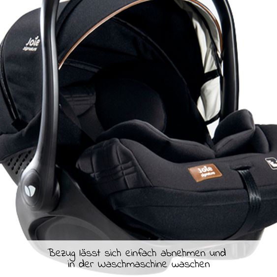 Joie Signature Babyschale i-Level Recline i-Size ab Geburt - 13 kg (40 cn - 85 cm) Neigungswinkel 157°, Sitzverkleinerer & Sonnenverdeck - Signature - Eclipse