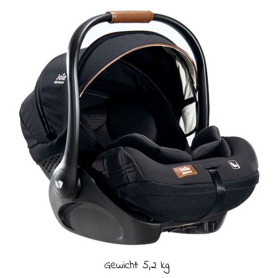 Joie Signature Babyschale i-Level Recline i-Size ab Geburt - 13 kg (40 cn - 85 cm) Neigungswinkel 157°, Sitzverkleinerer & Sonnenverdeck - Signature - Eclipse