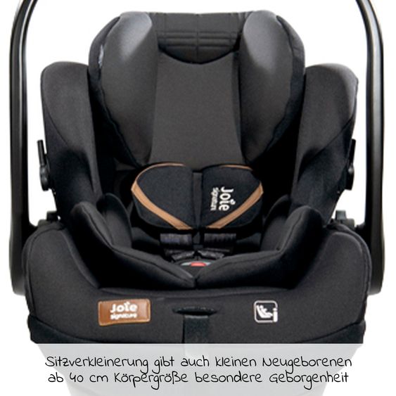 Joie Signature Babyschale i-Level Recline i-Size ab Geburt - 13 kg (40 cn - 85 cm) Neigungswinkel 157°, Sitzverkleinerer & Sonnenverdeck - Signature - Eclipse