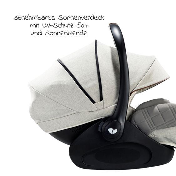 Joie Signature Babyschale i-Level Recline i-Size ab Geburt - 13 kg (40 cn - 85 cm) Neigungswinkel 157°, Sitzverkleinerer & Sonnenverdeck - Signature - Oyster