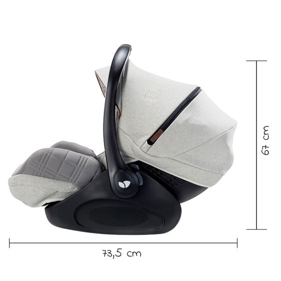 Joie Signature Babyschale i-Level Recline i-Size ab Geburt - 13 kg (40 cn - 85 cm) Neigungswinkel 157°, Sitzverkleinerer & Sonnenverdeck - Signature - Oyster