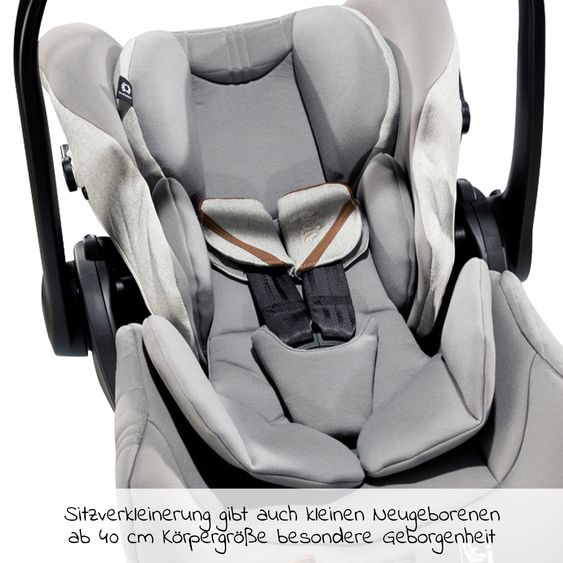 Joie Signature Babyschale i-Level Recline i-Size ab Geburt - 13 kg (40 cn - 85 cm) Neigungswinkel 157°, Sitzverkleinerer & Sonnenverdeck - Signature - Oyster