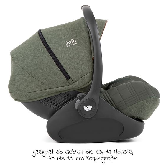 Joie Signature Babyschale i-Level Recline i-Size ab Geburt - 13 kg (40 cn - 85 cm) Neigungswinkel 157°, Sitzverkleinerer & Sonnenverdeck - Signature - Pine