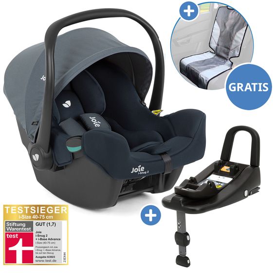 joie i-Snug 2 i-Size infant car seat from birth-13 kg (40 cm-75 cm) incl. i-Base Advance & FREE car seat protector - Lagoon