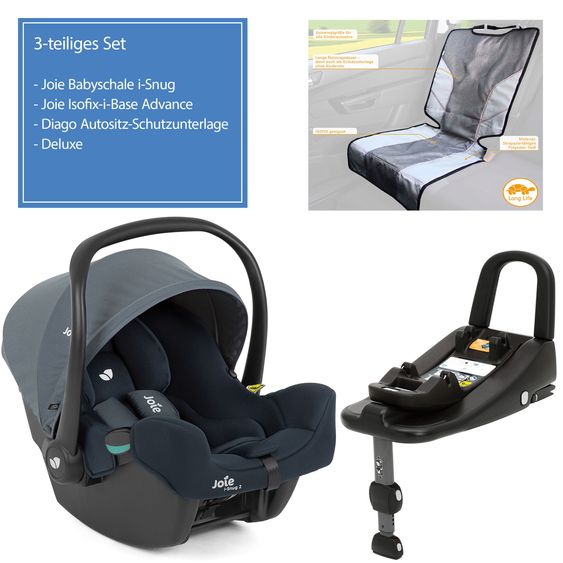 joie i-Snug 2 i-Size infant car seat from birth-13 kg (40 cm-75 cm) incl. i-Base Advance & FREE car seat protector - Lagoon