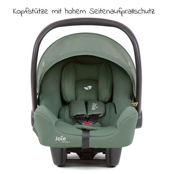 joie Babyschale i-Snug 2 i-Size ab Geburt-13 kg (40 cm-75 cm) inkl. i-Base Advance & GRATIS Autositz-Schutzunterlage - Laurel