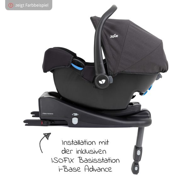 joie Babyschale i-Snug 2 i-Size ab Geburt-13 kg (40 cm-75 cm) inkl. i-Base Advance & GRATIS Autositz-Schutzunterlage - Laurel