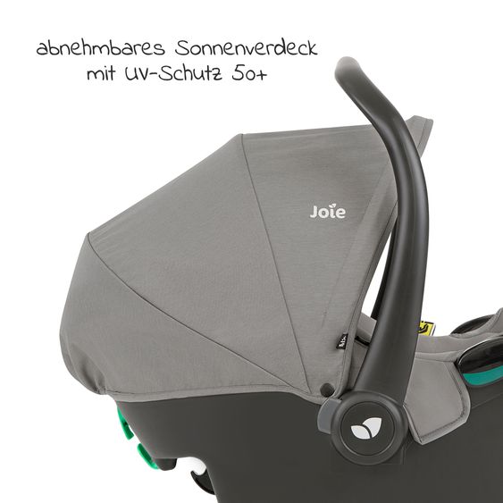 joie Babyschale i-Snug 2 i-Size ab Geburt-13 kg (40 cm-75 cm) inkl. i-Base Advance & GRATIS Autositz-Schutzunterlage - Pebble