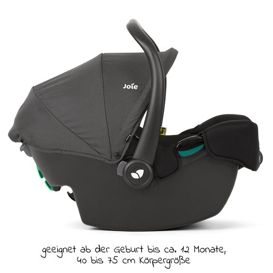 joie Babyschale i-Snug 2 i-Size ab Geburt-13 kg (40 cm-75 cm) inkl. i-Base Advance & GRATIS Autositz-Schutzunterlage - Shale