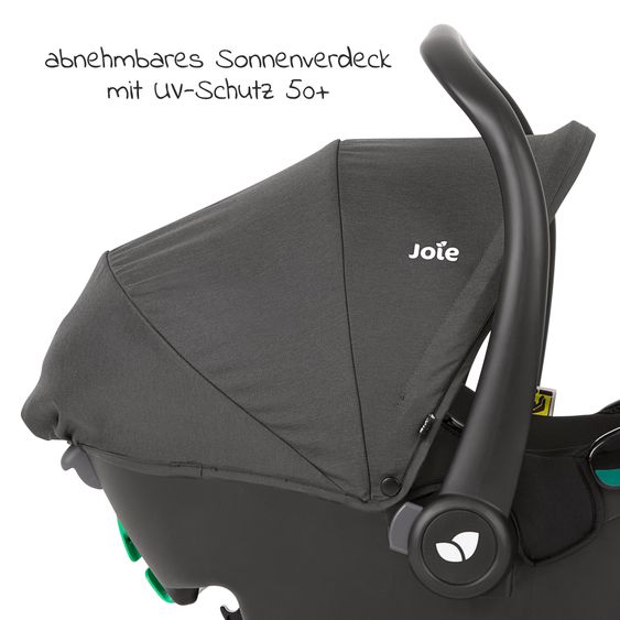 joie Babyschale i-Snug 2 i-Size ab Geburt-13 kg (40 cm-75 cm) inkl. i-Base Advance & GRATIS Autositz-Schutzunterlage - Shale