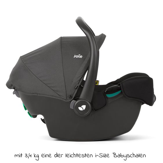 joie Babyschale i-Snug 2 i-Size ab Geburt-13 kg (40 cm-75 cm) inkl. i-Base Advance & GRATIS Autositz-Schutzunterlage - Shale