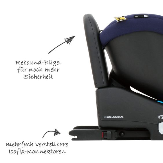 joie Babyschale i-Snug 2 i-Size ab Geburt-13 kg (40 cm-75 cm) inkl. i-Base Advance & GRATIS Autositz-Schutzunterlage - Shale