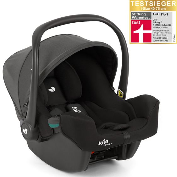 joie Babyschale i-Snug 2 i-Size ab Geburt-13 kg (40 cm-75 cm) inkl. Sitzverkleinerer nur 3,35 kg - Coal