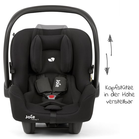 joie Babyschale i-Snug 2 i-Size ab Geburt-13 kg (40 cm-75 cm) inkl. Sitzverkleinerer nur 3,35 kg - Coal