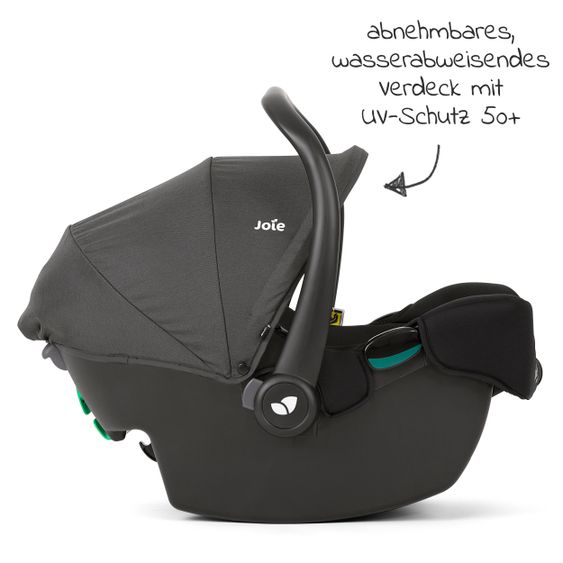 joie Babyschale i-Snug 2 i-Size ab Geburt-13 kg (40 cm-75 cm) inkl. Sitzverkleinerer nur 3,35 kg - Coal