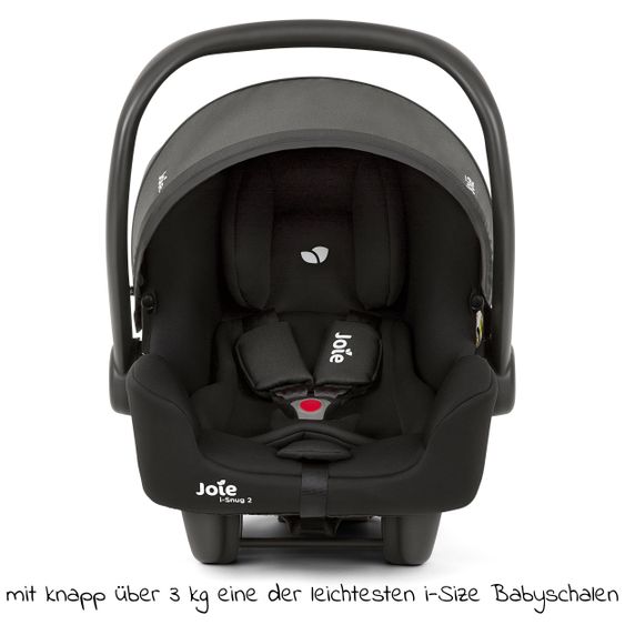 joie Babyschale i-Snug 2 i-Size ab Geburt-13 kg (40 cm-75 cm) inkl. Sitzverkleinerer nur 3,35 kg - Coal
