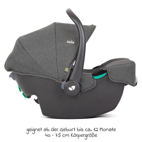 joie i-Snug 2 i-Size infant car seat from birth-13 kg (40 cm-75 cm) incl. seat reducer only 3.35 kg - Cycle Collection - Shell Gray