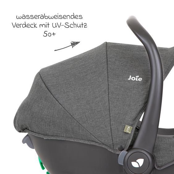 joie Babyschale i-Snug 2 i-Size ab Geburt-13 kg (40 cm-75 cm) inkl. Sitzverkleinerer nur 3,35 kg - Cycle Collection - Shell Gray