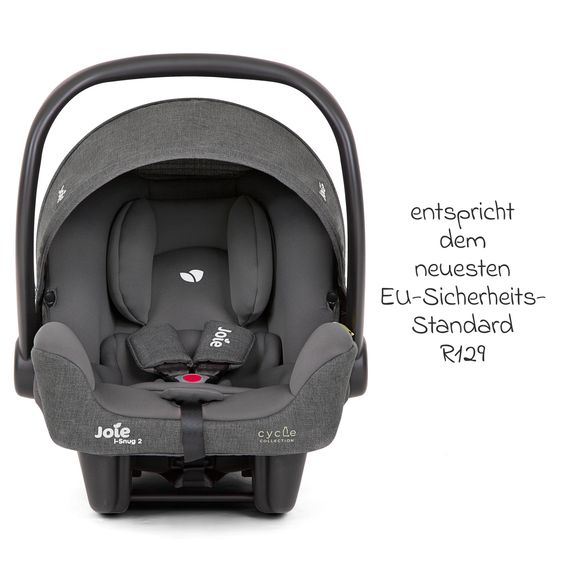 joie i-Snug 2 i-Size infant car seat from birth-13 kg (40 cm-75 cm) incl. seat reducer only 3.35 kg - Cycle Collection - Shell Gray
