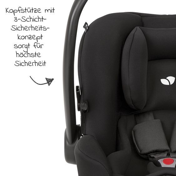 joie Babyschale i-Snug 2 i-Size ab Geburt-13 kg (40 cm-75 cm) inkl. Sitzverkleinerer nur 3,35 kg + Einschlagdecke Pusteblume - Shale