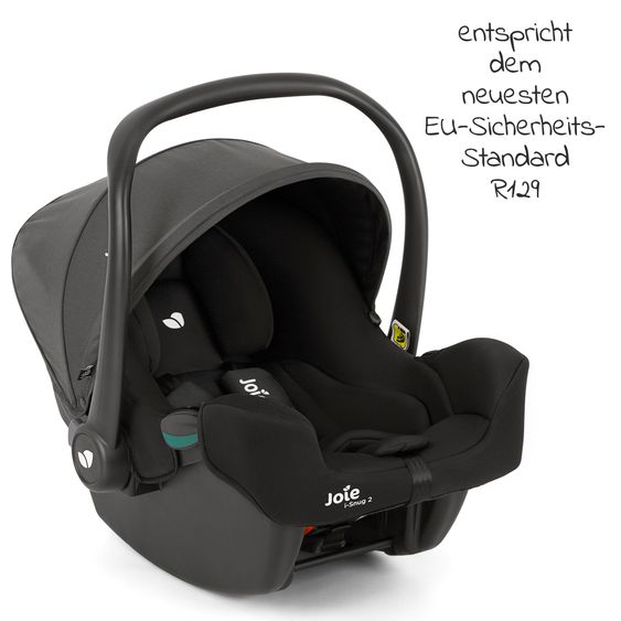 joie Babyschale i-Snug 2 i-Size ab Geburt-13 kg (40 cm-75 cm) inkl. Sitzverkleinerer nur 3,35 kg + Einschlagdecke Pusteblume - Shale