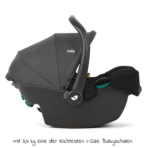 joie Babyschale i-Snug 2 i-Size ab Geburt-13 kg (40 cm-75 cm) inkl. Sitzverkleinerer nur 3,35 kg + Einschlagdecke Pusteblume - Shale