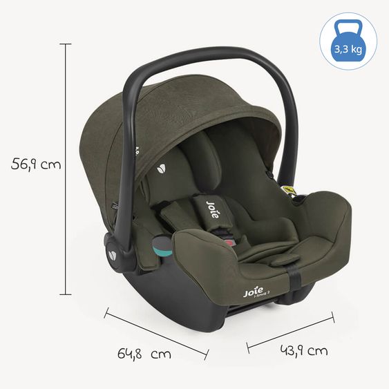 joie Babyschale i-Snug 2 i-Size ab Geburt-13 kg (40 cm-75 cm) inkl. Sitzverkleinerer nur 3,35 kg - Fern