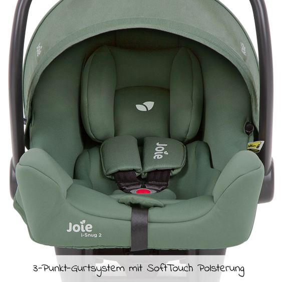 joie Babyschale i-Snug 2 i-Size ab Geburt-13 kg (40 cm-75 cm) inkl. Sitzverkleinerer nur 3,35 kg + GRATIS Autositz-Schutzunterlage + Silikon-Schnullerbox + Spieltier - Laurel