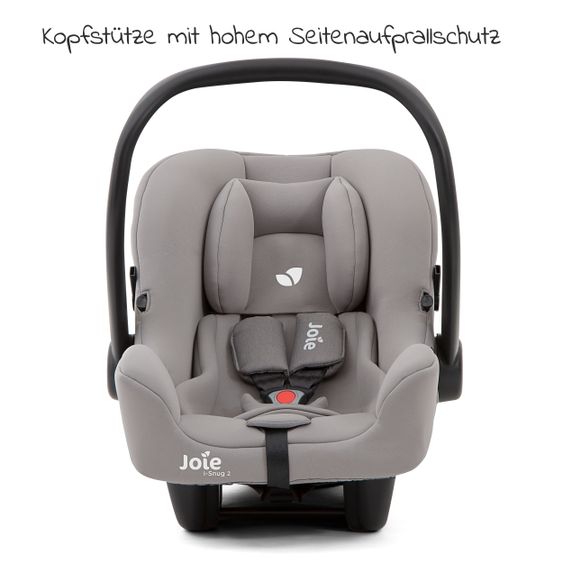 joie Babyschale i-Snug 2 i-Size ab Geburt-13 kg (40 cm-75 cm) inkl. Sitzverkleinerer nur 3,35 kg - Grey Flannel