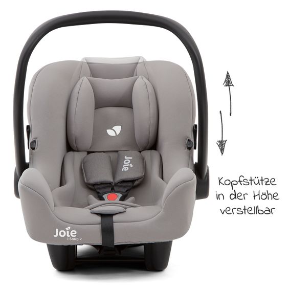 joie Babyschale i-Snug 2 i-Size ab Geburt-13 kg (40 cm-75 cm) inkl. Sitzverkleinerer nur 3,35 kg - Grey Flannel