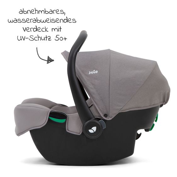 joie Babyschale i-Snug 2 i-Size ab Geburt-13 kg (40 cm-75 cm) inkl. Sitzverkleinerer nur 3,35 kg - Grey Flannel