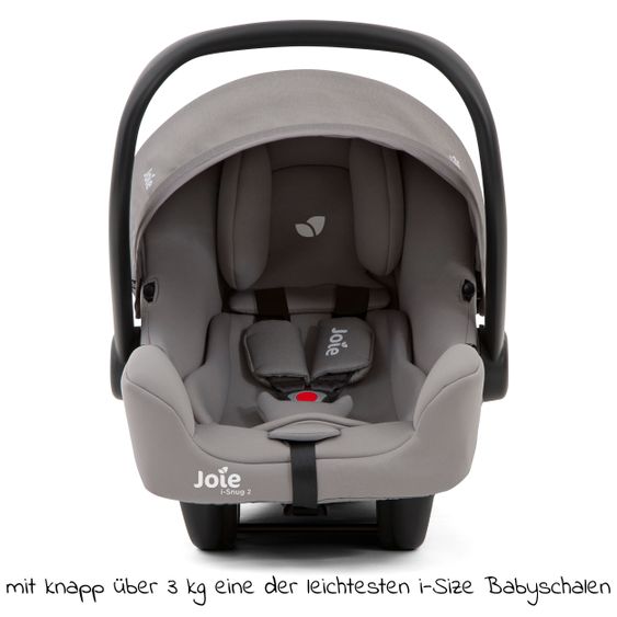 joie Babyschale i-Snug 2 i-Size ab Geburt-13 kg (40 cm-75 cm) inkl. Sitzverkleinerer nur 3,35 kg - Grey Flannel