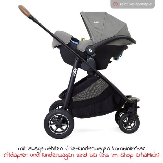 joie Babyschale i-Snug 2 i-Size ab Geburt-13 kg (40 cm-75 cm) inkl. Sitzverkleinerer nur 3,35 kg - Grey Flannel