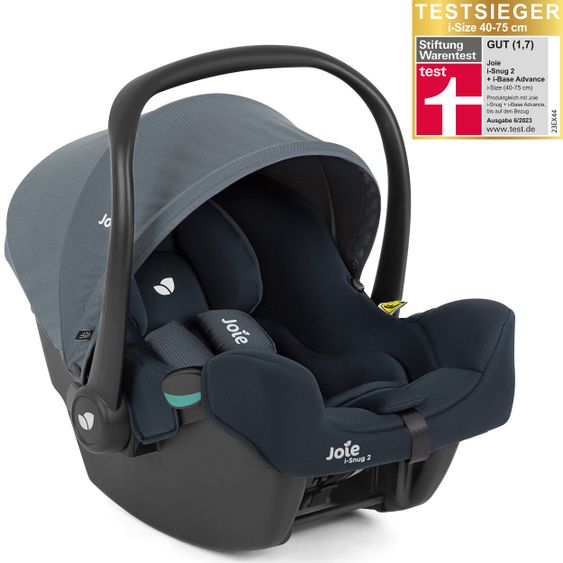 joie Babyschale i-Snug 2 i-Size ab Geburt-13 kg (40 cm-75 cm) inkl. Sitzverkleinerer nur 3,35 kg inkl. Einschlagdecke - Lagoon