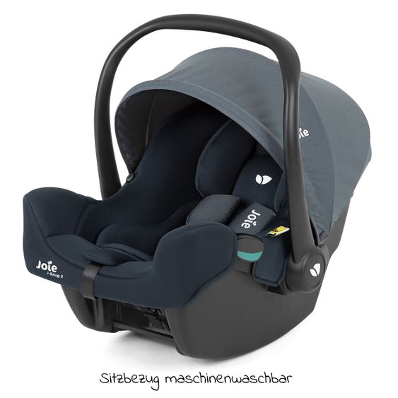joie Babyschale i-Snug 2 i-Size ab Geburt-13 kg (40 cm-75 cm) inkl. Sitzverkleinerer nur 3,35 kg inkl. Einschlagdecke - Lagoon