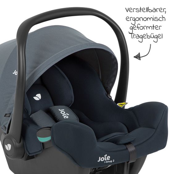 joie Babyschale i-Snug 2 i-Size ab Geburt-13 kg (40 cm-75 cm) inkl. Sitzverkleinerer nur 3,35 kg - Lagoon